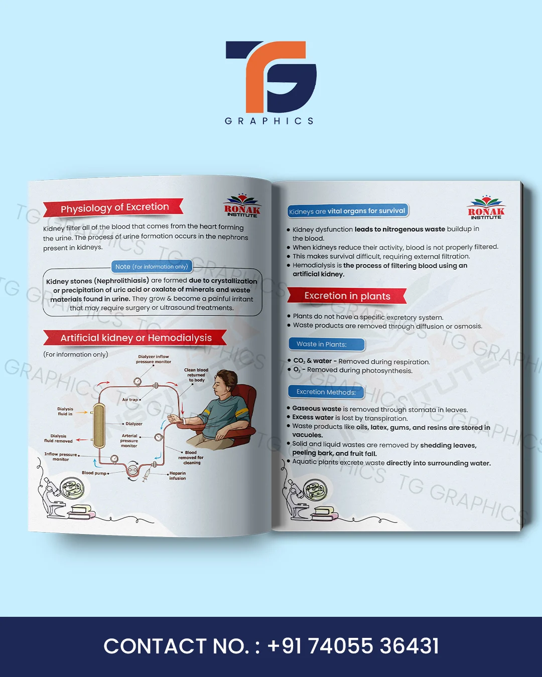 Educational biology publication spread with diagrams and clear typographic hierarchy