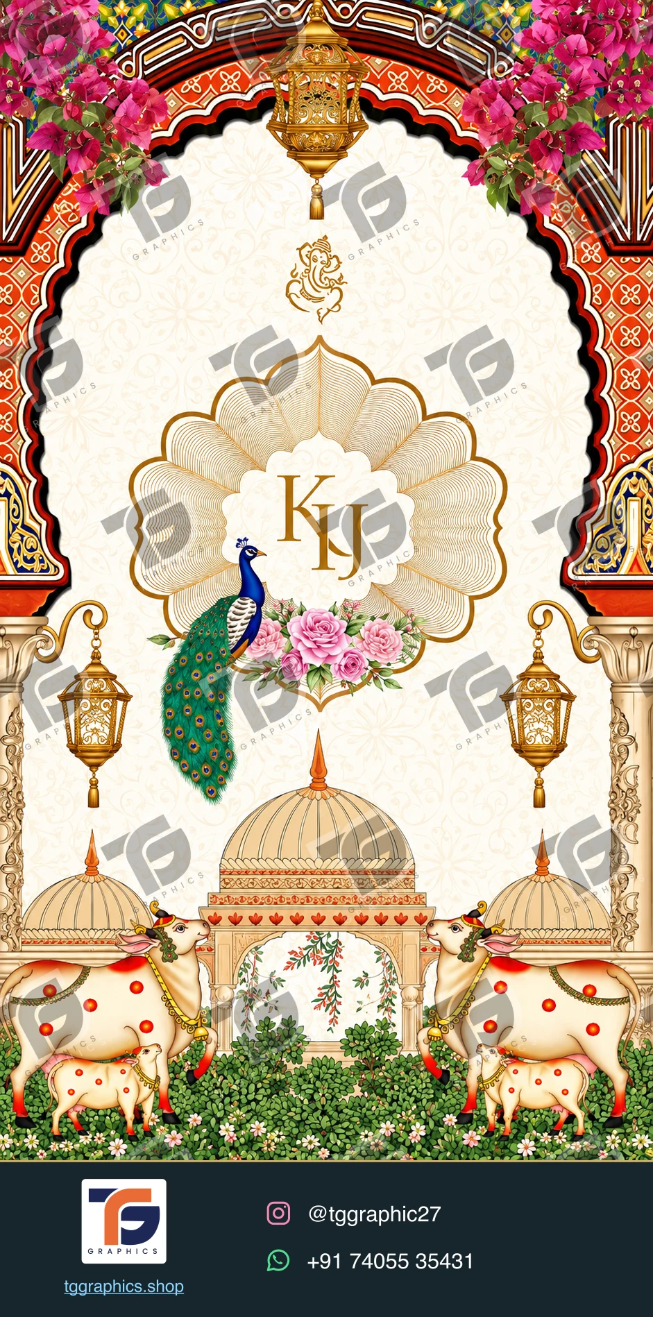 Engagement invitations · Collection 05 · Design 1 with TG Graphics watermark and contact footer