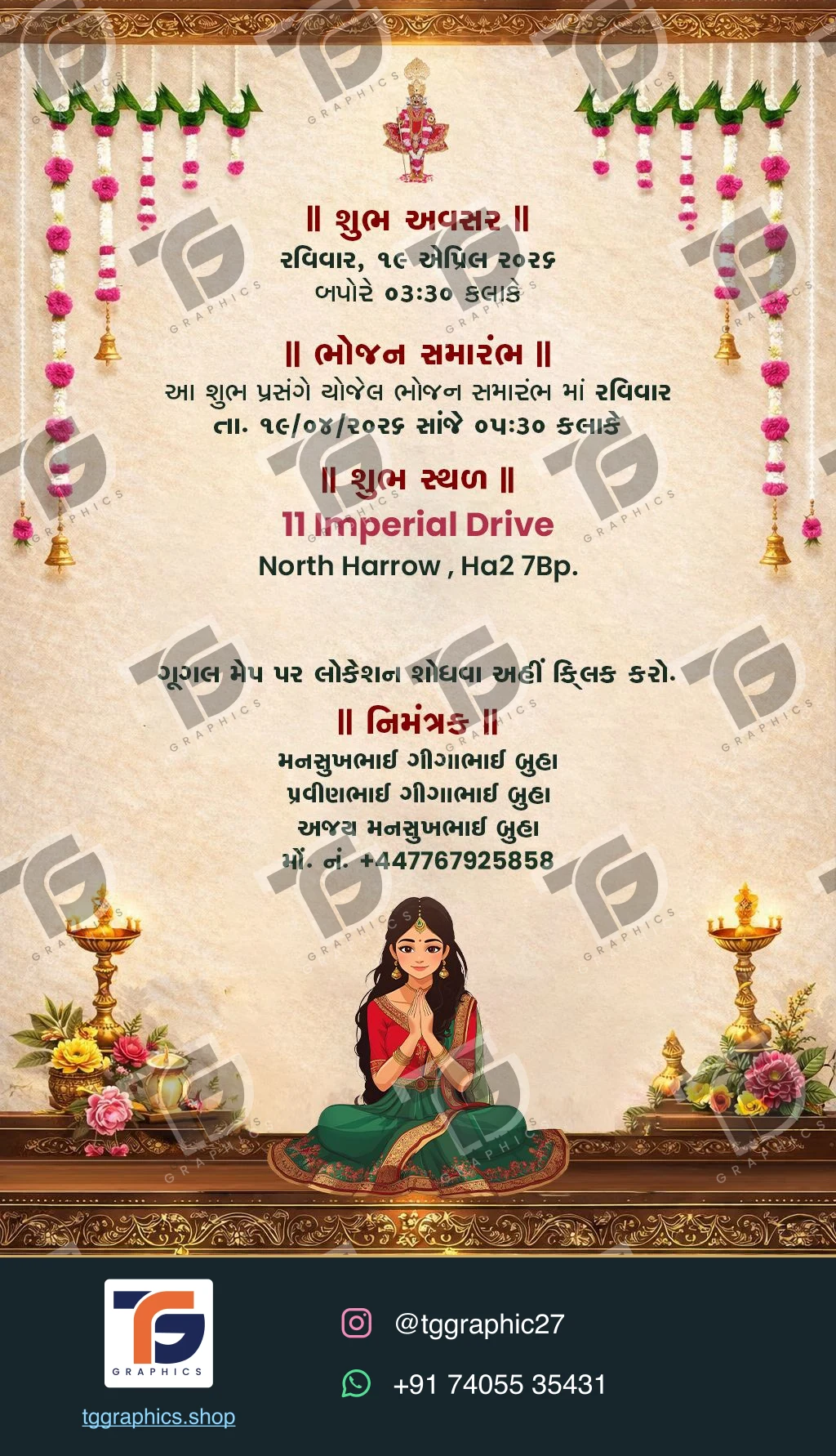 Engagement invitations · Collection 09 · Design 3 with TG Graphics watermark and contact footer