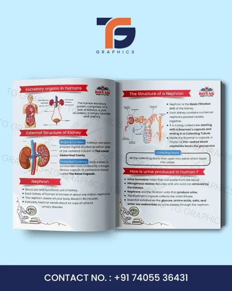 Biology editorial layout with diagrams and red headings