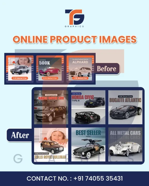 Before and after product-image design examples