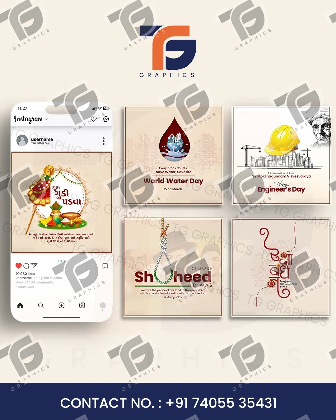 Festival and awareness-day social media designs
