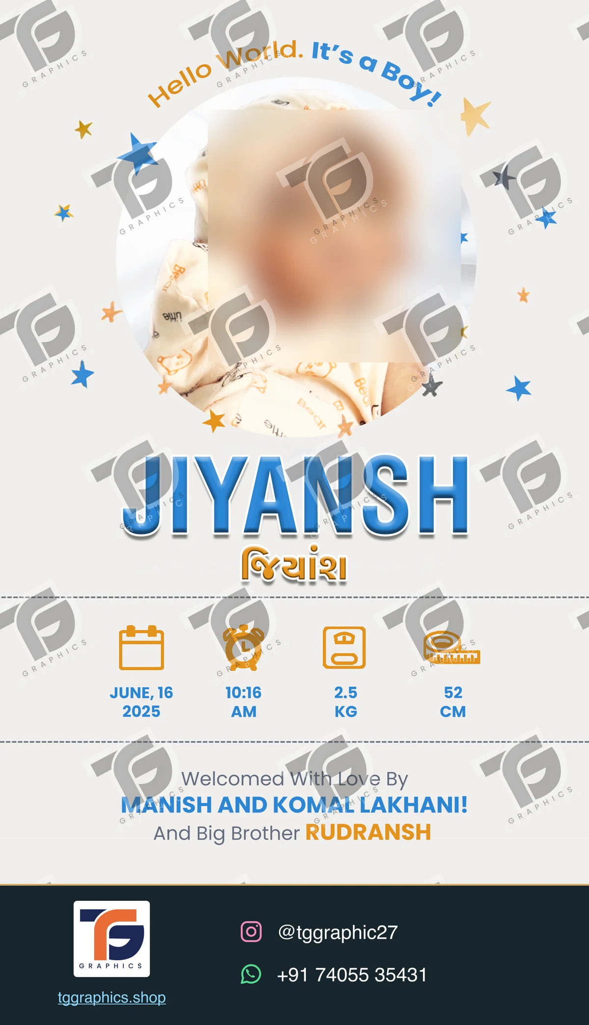 Baby & childhood invitations · Naming ceremony designs · Design 2 with TG Graphics watermark