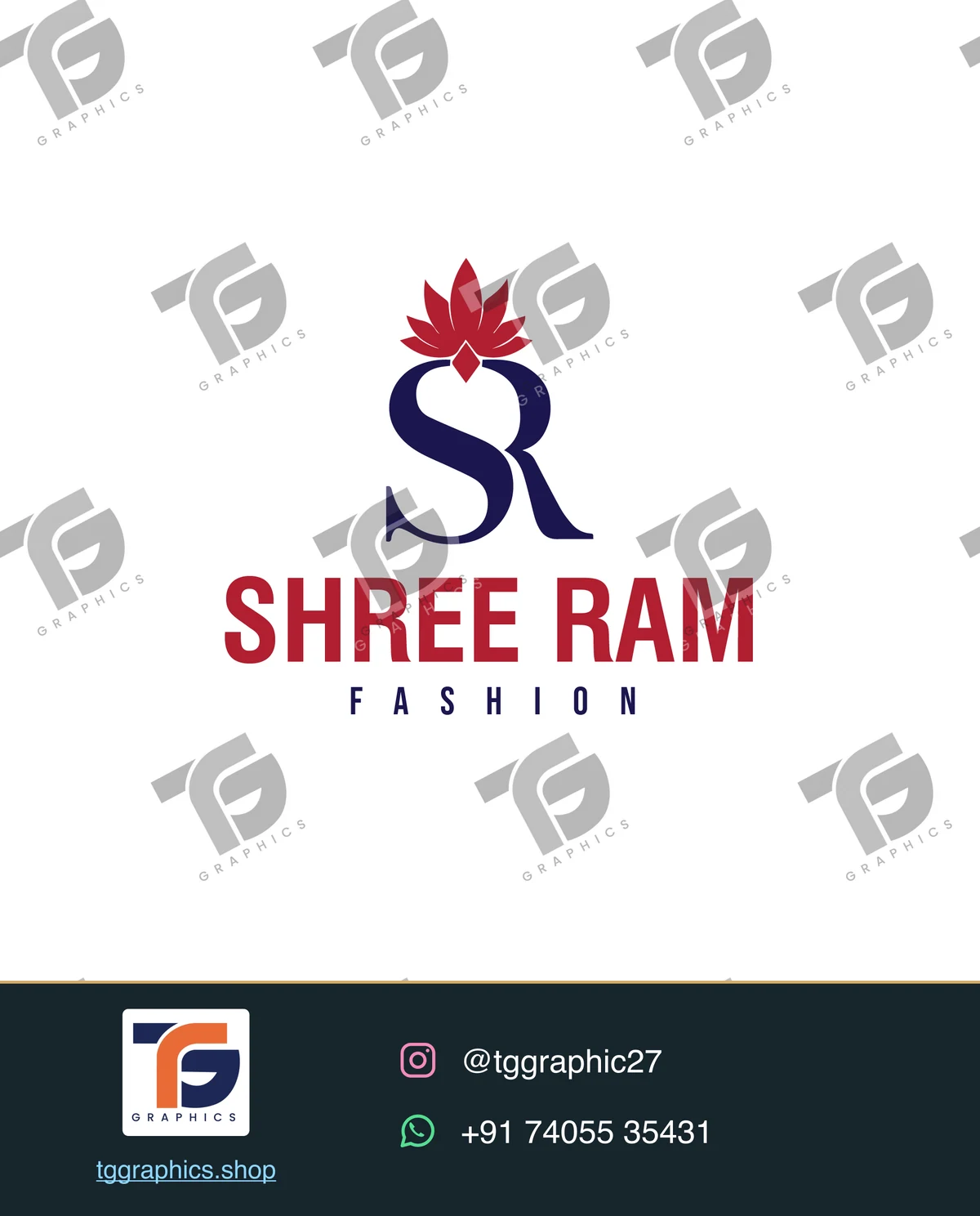 લોગો અને બ્રાન્ડિંગ · લોગો ડિઝાઇન · ડિઝાઇન 1, TG Graphics વોટરમાર્ક સાથે