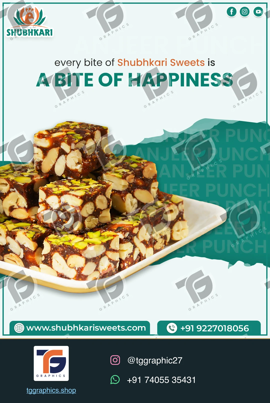 Business social posts · Food business posts · Design 12 with TG Graphics watermark