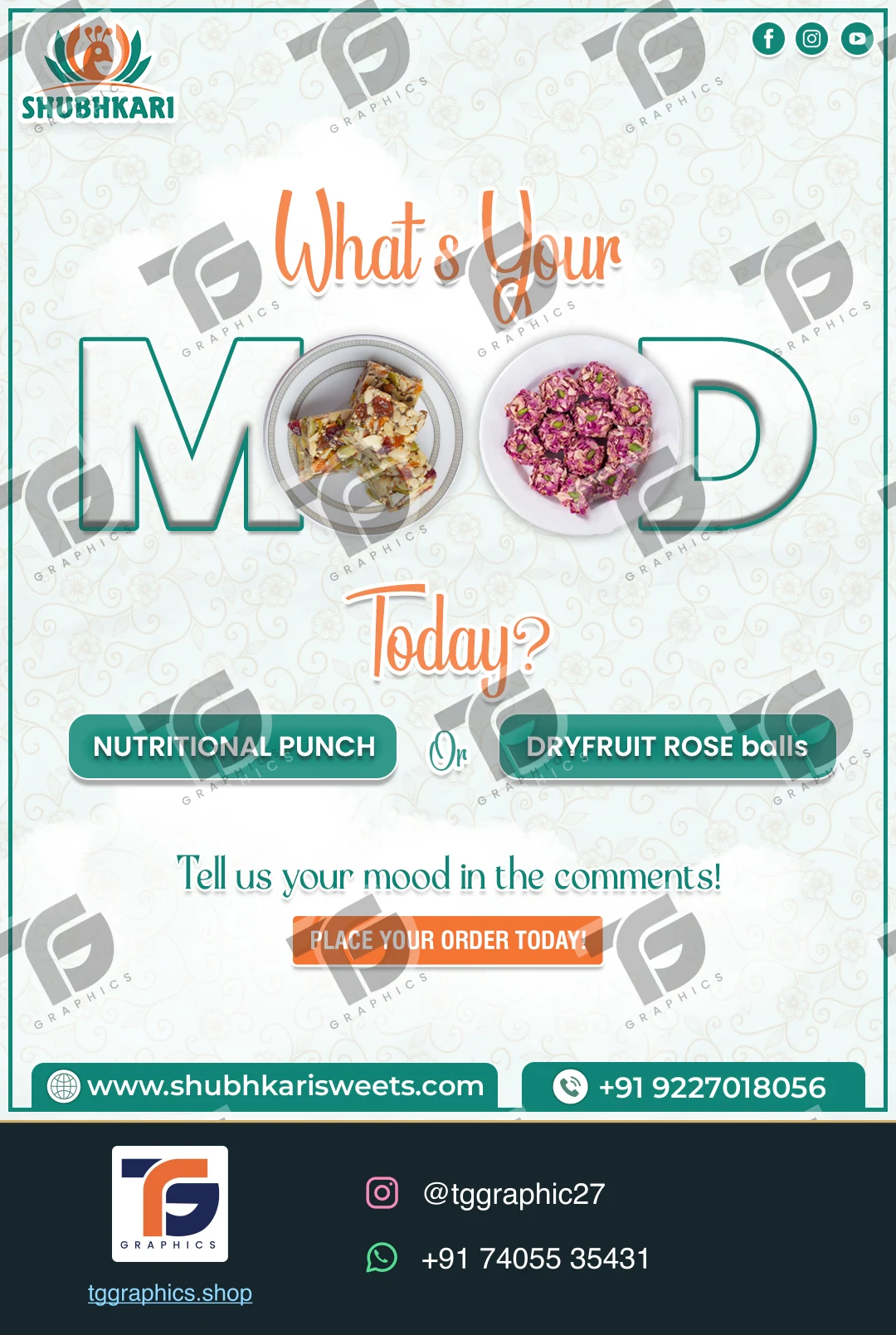 Business social posts · Food business posts · Design 35 with TG Graphics watermark