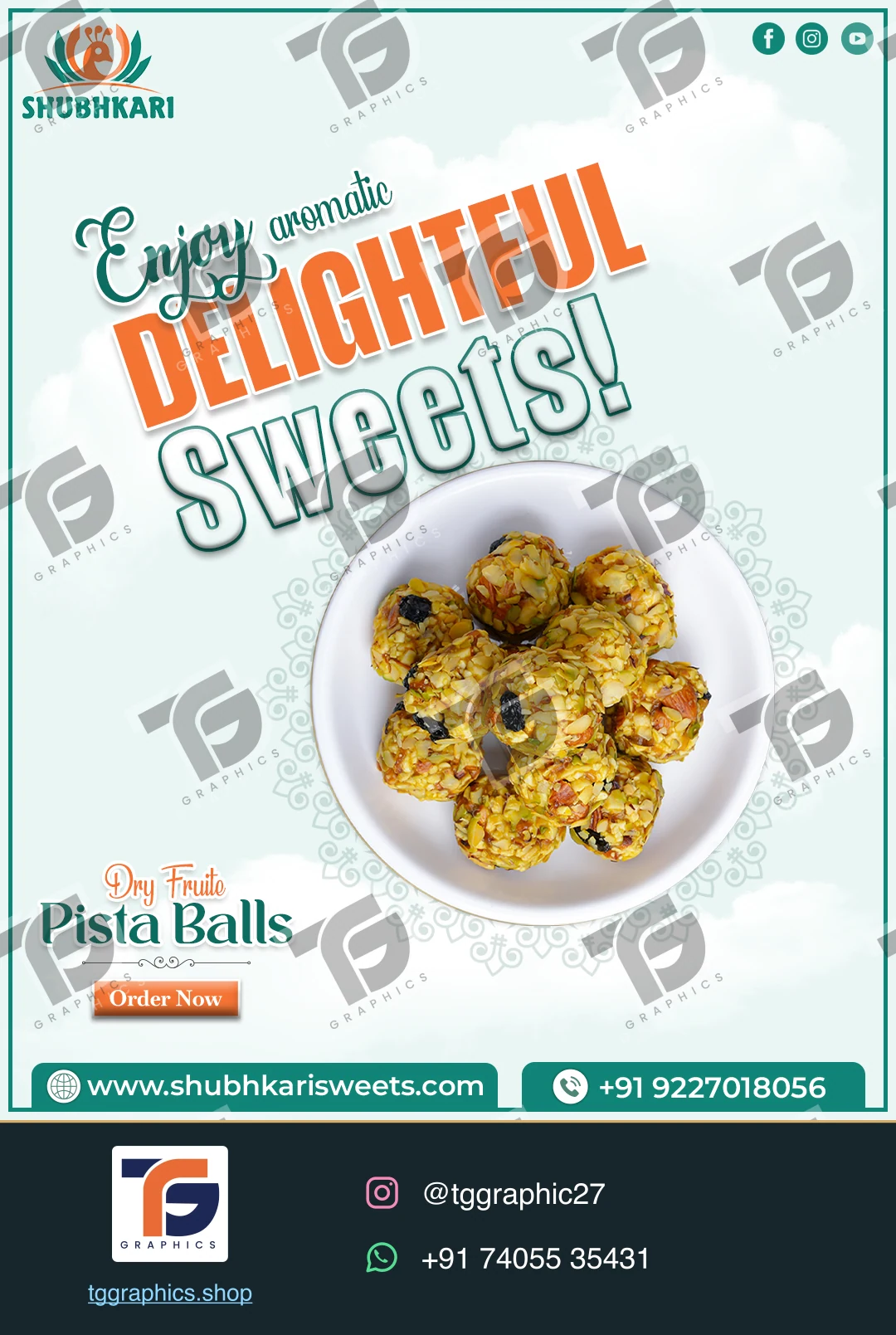 Business social posts · Food business posts · Design 33 with TG Graphics watermark