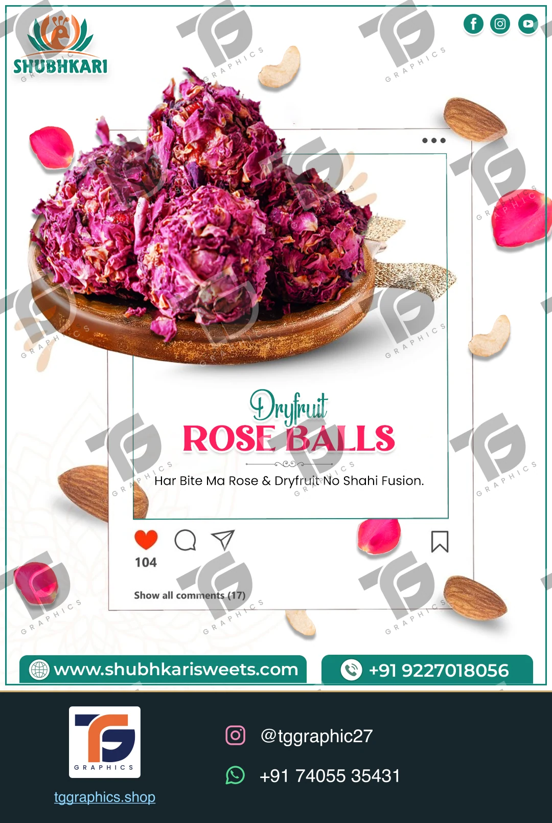 Business social posts · Food business posts · Design 3 with TG Graphics watermark