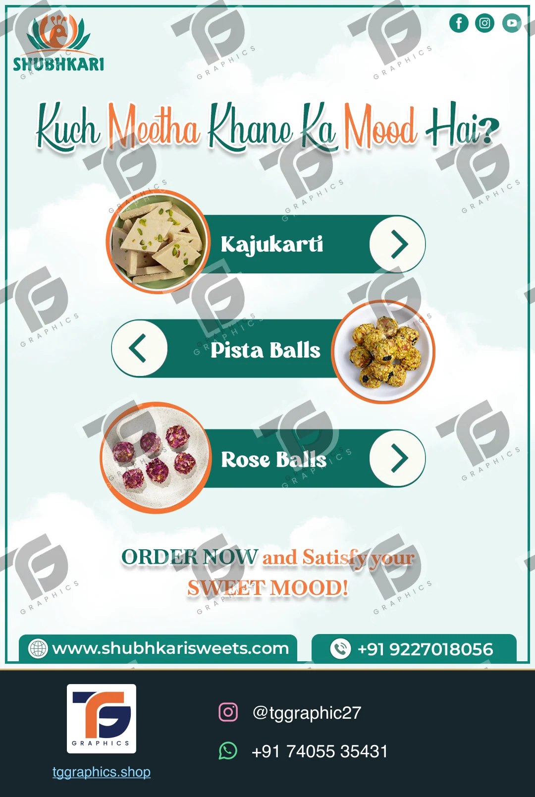 Business social posts · Food business posts · Design 27 with TG Graphics watermark