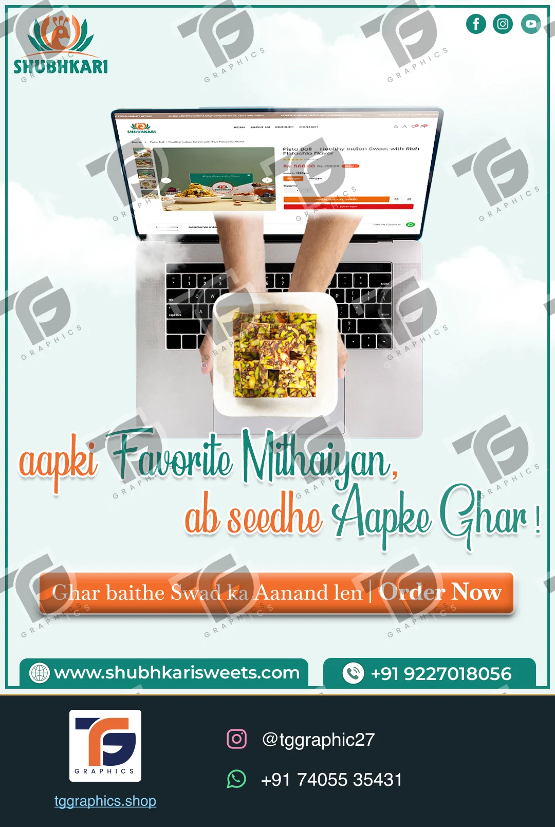 Business social posts · Food business posts · Design 22 with TG Graphics watermark