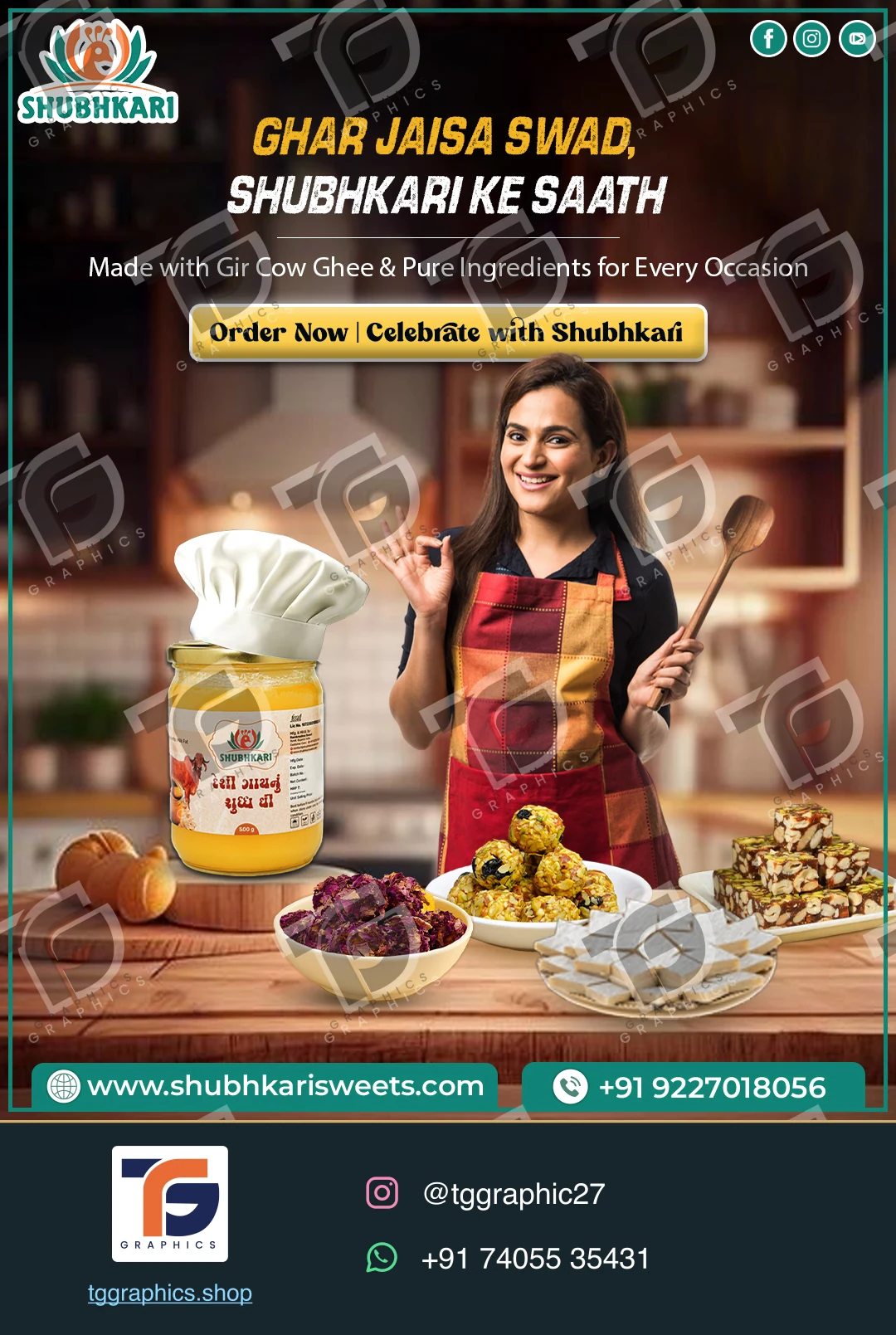 Business social posts · Food business posts · Design 6 with TG Graphics watermark