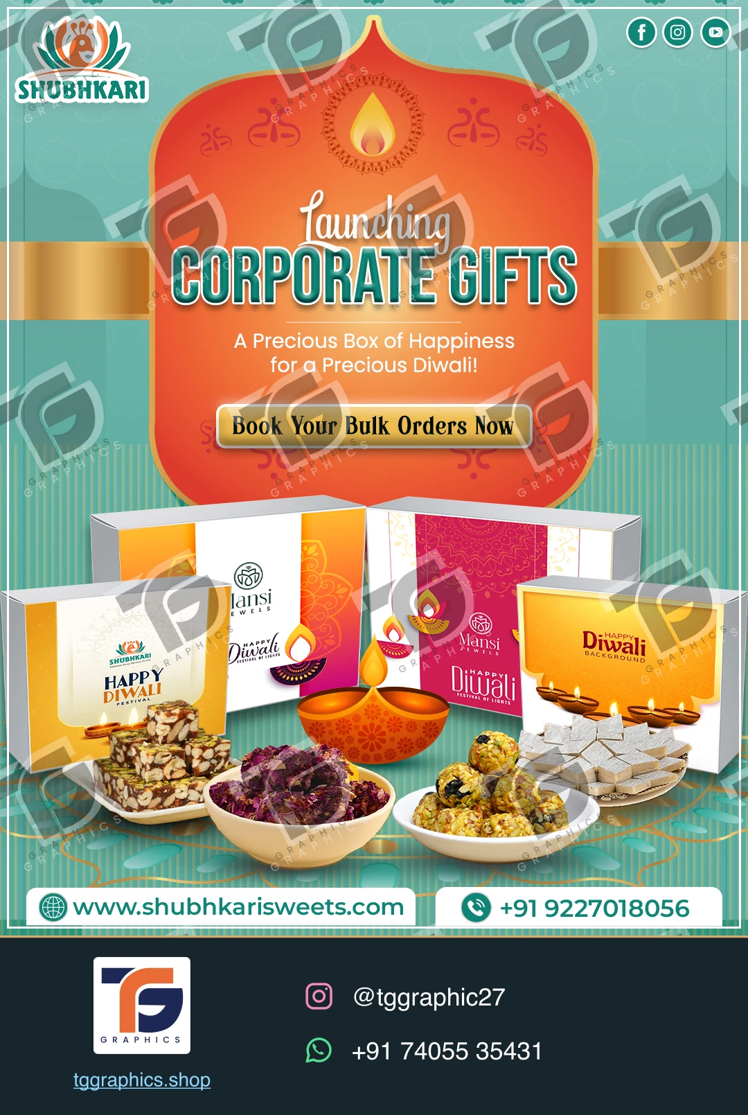 Business social posts · Food business posts · Design 21 with TG Graphics watermark