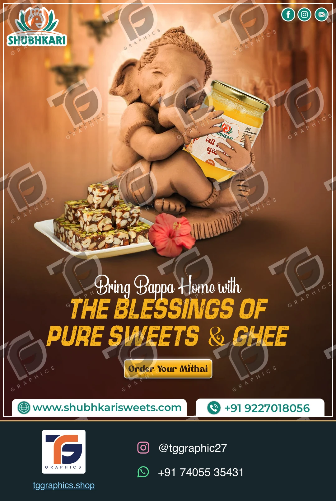 Business social posts · Food business posts · Design 40 with TG Graphics watermark