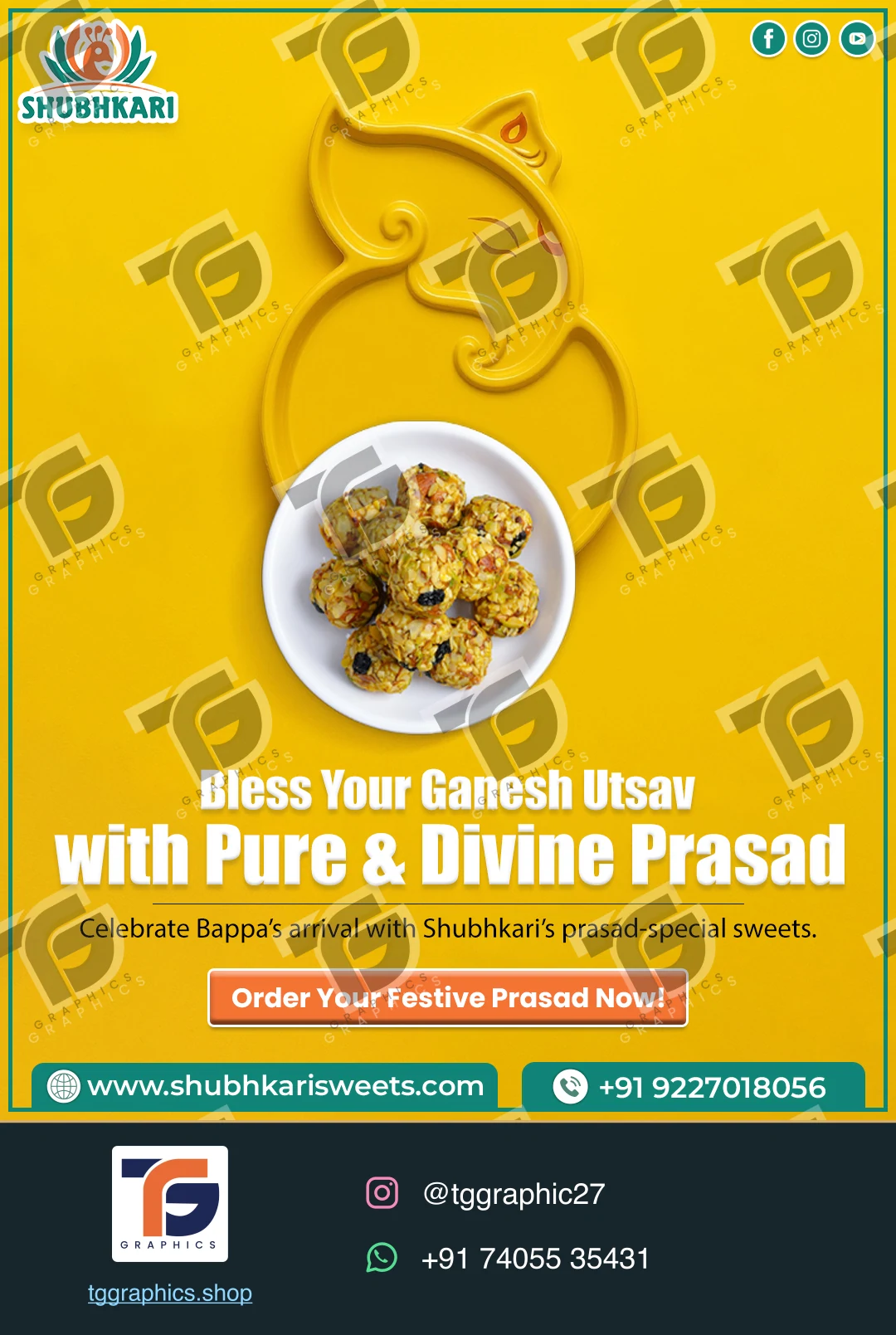 Business social posts · Food business posts · Design 4 with TG Graphics watermark