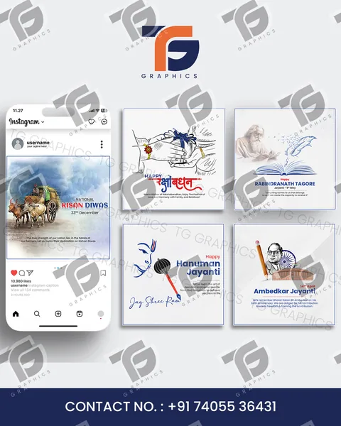 Business social posts · Social post showcases · Design 5 with TG Graphics watermark