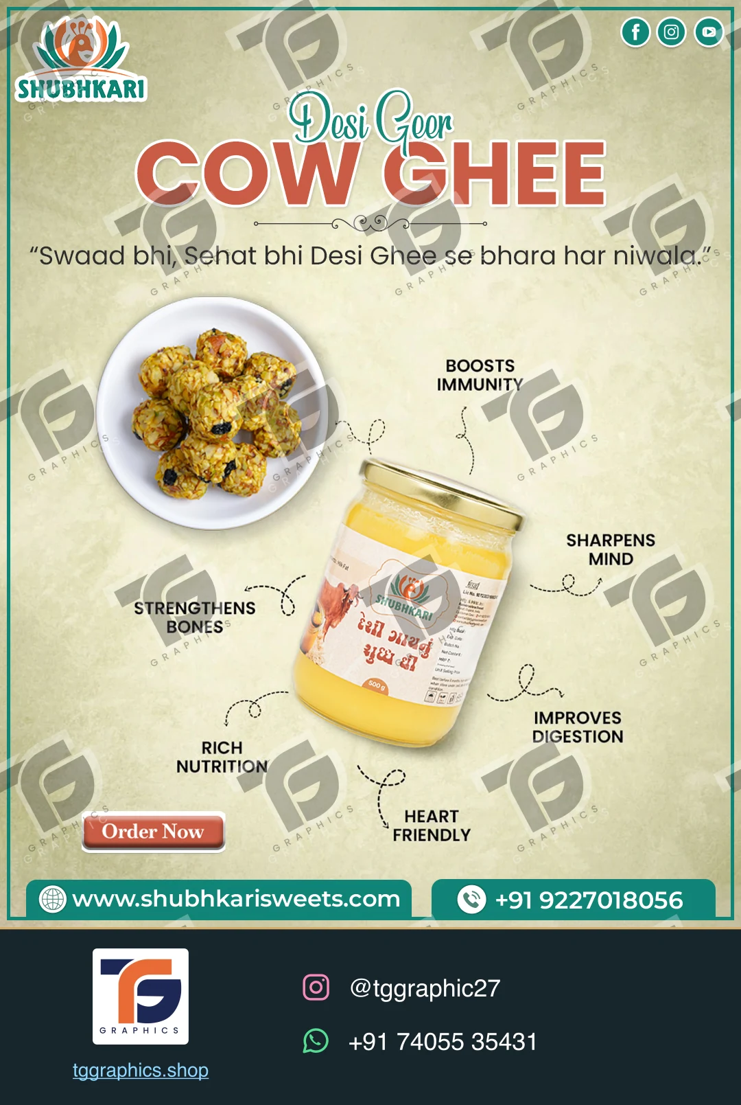 Business social posts · Food business posts · Design 45 with TG Graphics watermark
