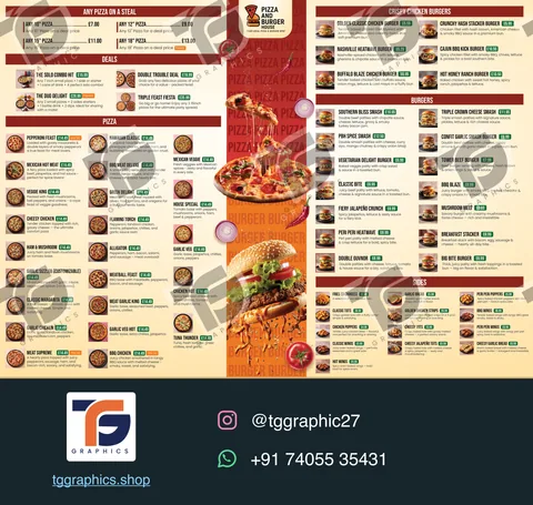Menus · Restaurant menus · Design 4 with TG Graphics watermark