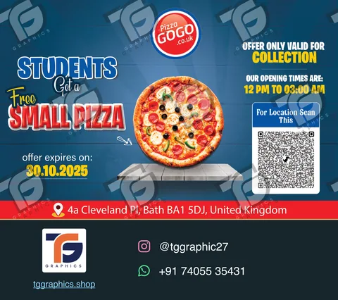 Posters & advertising · Pizza shop promotional posts · Design 2 with TG Graphics watermark