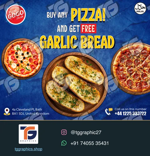 Posters & advertising · Pizza shop promotional posts · Design 7 with TG Graphics watermark
