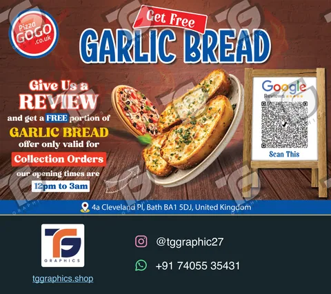 Posters & advertising · Pizza shop promotional posts · Design 1 with TG Graphics watermark