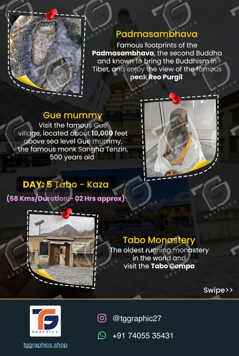 Social carousels · Spiti Valley carousel · Design 5 with TG Graphics watermark