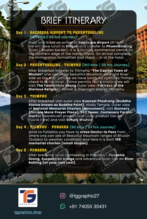 Social carousels · Bhutan carousel · Design 2 with TG Graphics watermark