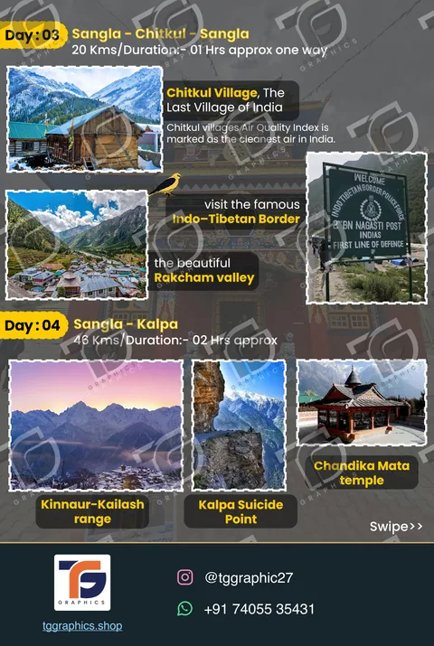 Social carousels · Kinnaur Valley carousel · Design 3 with TG Graphics watermark