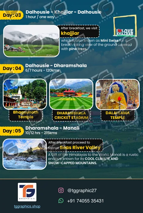 Social carousels · Himachal Pradesh carousel · Design 3 with TG Graphics watermark