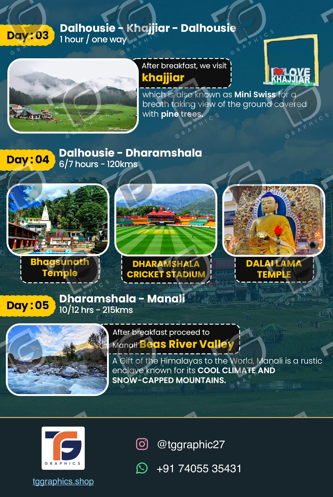સોશિયલ કેરોસેલ · હિમાચલ પ્રદેશ ટૂર · ડિઝાઇન 3, TG Graphics વોટરમાર્ક સાથે