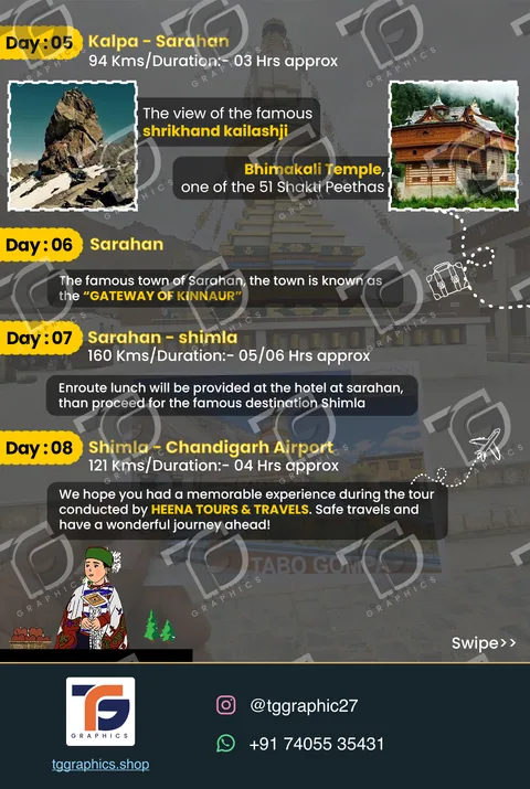 Social carousels · Kinnaur Valley carousel · Design 4 with TG Graphics watermark