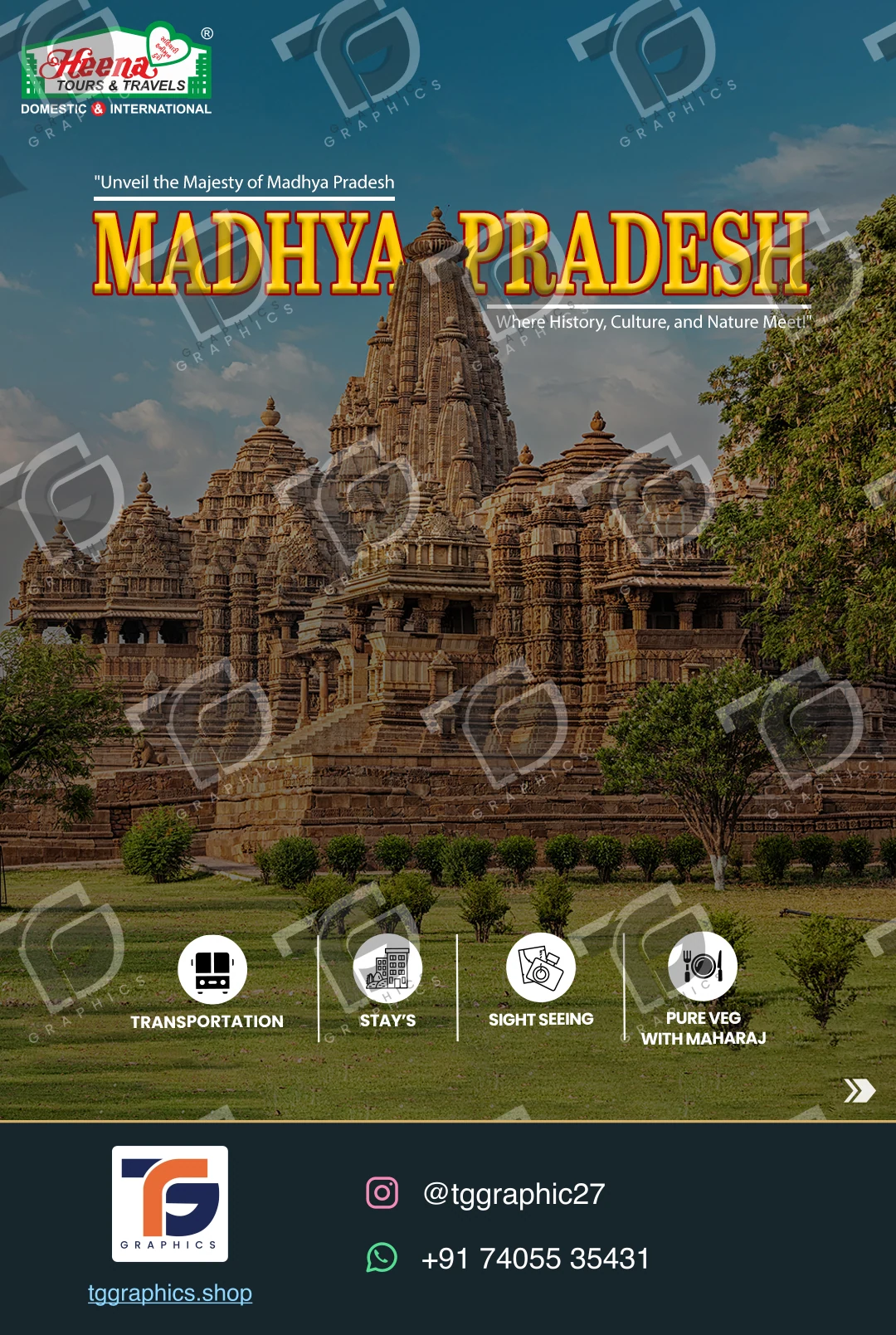 સોશિયલ કેરોસેલ · મધ્ય પ્રદેશ ટૂર · ડિઝાઇન 1, TG Graphics વોટરમાર્ક સાથે