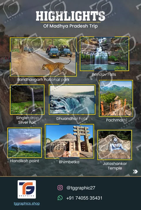 Social carousels · Madhya Pradesh carousel · Design 6 with TG Graphics watermark