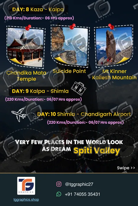 Social carousels · Spiti Valley carousel · Design 8 with TG Graphics watermark