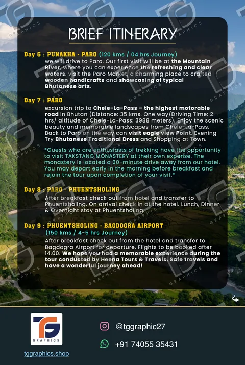 Social carousels · Bhutan carousel · Design 3 with TG Graphics watermark