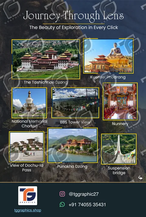 Social carousels · Bhutan carousel · Design 4 with TG Graphics watermark