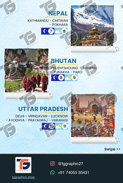 Social carousels · Long weekend carousel · Design 5 with TG Graphics watermark