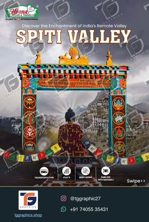 Social carousels · Spiti Valley carousel · Design 1 with TG Graphics watermark