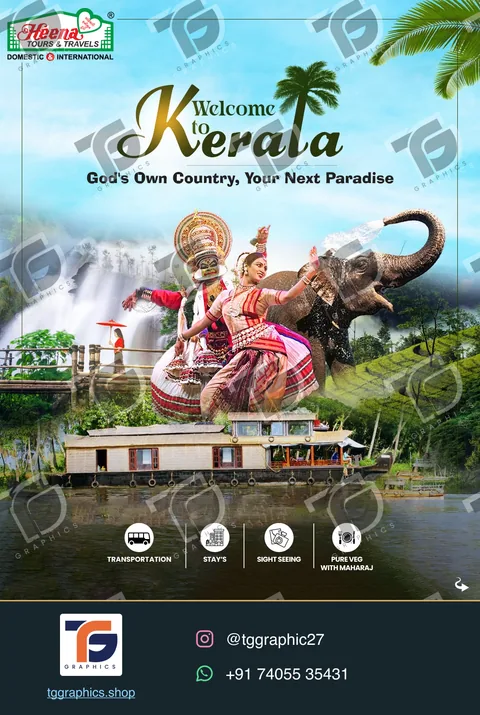 Social carousels · Kerala carousel · Design 1 with TG Graphics watermark