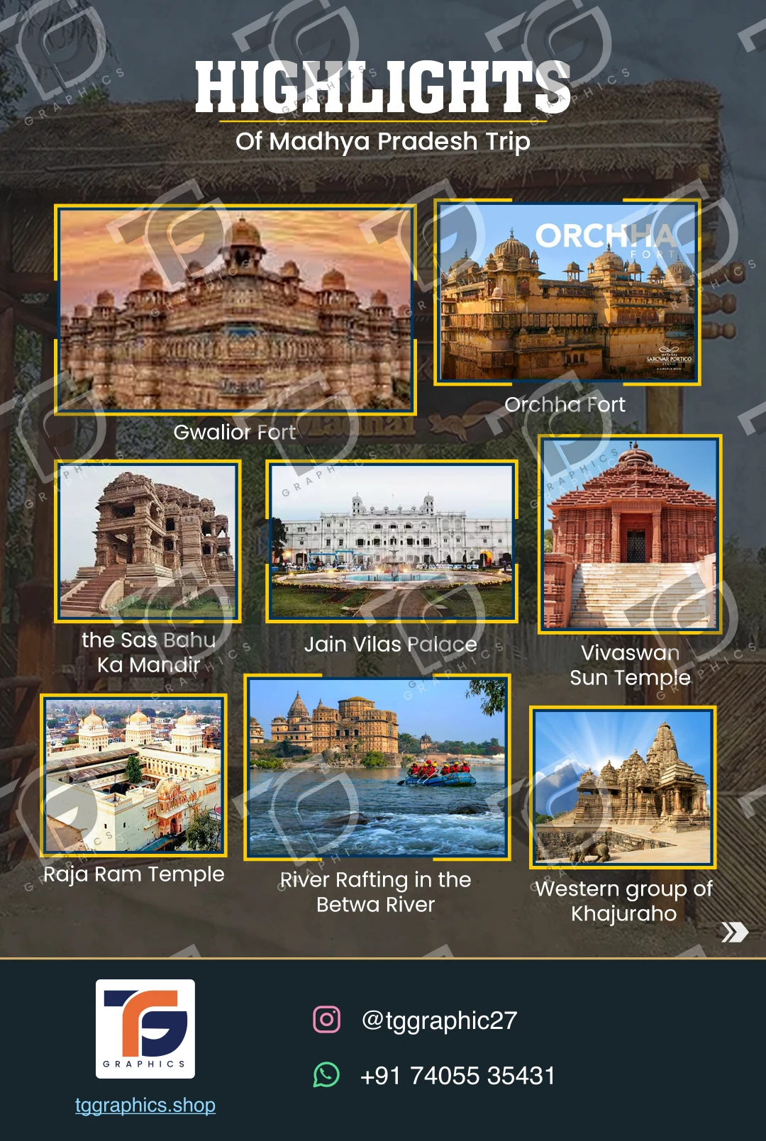 સોશિયલ કેરોસેલ · મધ્ય પ્રદેશ ટૂર · ડિઝાઇન 5, TG Graphics વોટરમાર્ક સાથે