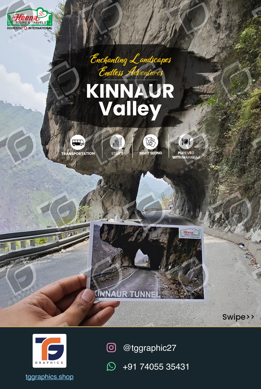 Social carousels · Kinnaur Valley carousel · Design 1 with TG Graphics watermark