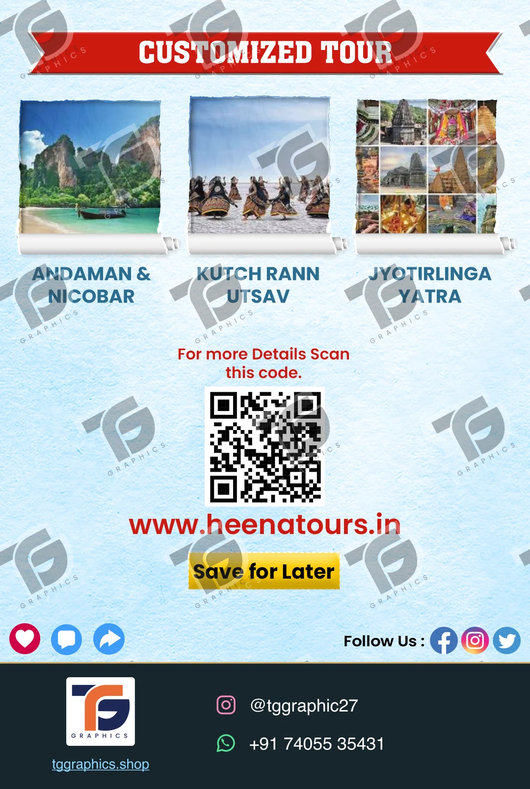 Social carousels · Long weekend carousel · Design 8 with TG Graphics watermark