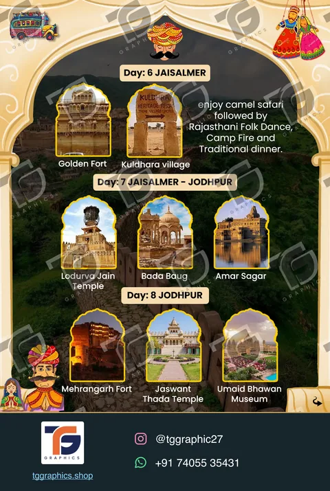 Social carousels · Rajasthan carousel · Design 4 with TG Graphics watermark
