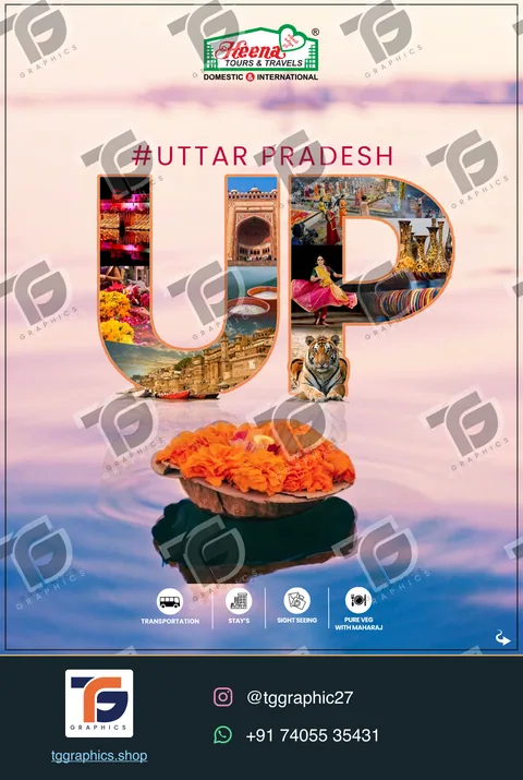 Social carousels · Uttarpradesh carousel · Design 1 with TG Graphics watermark