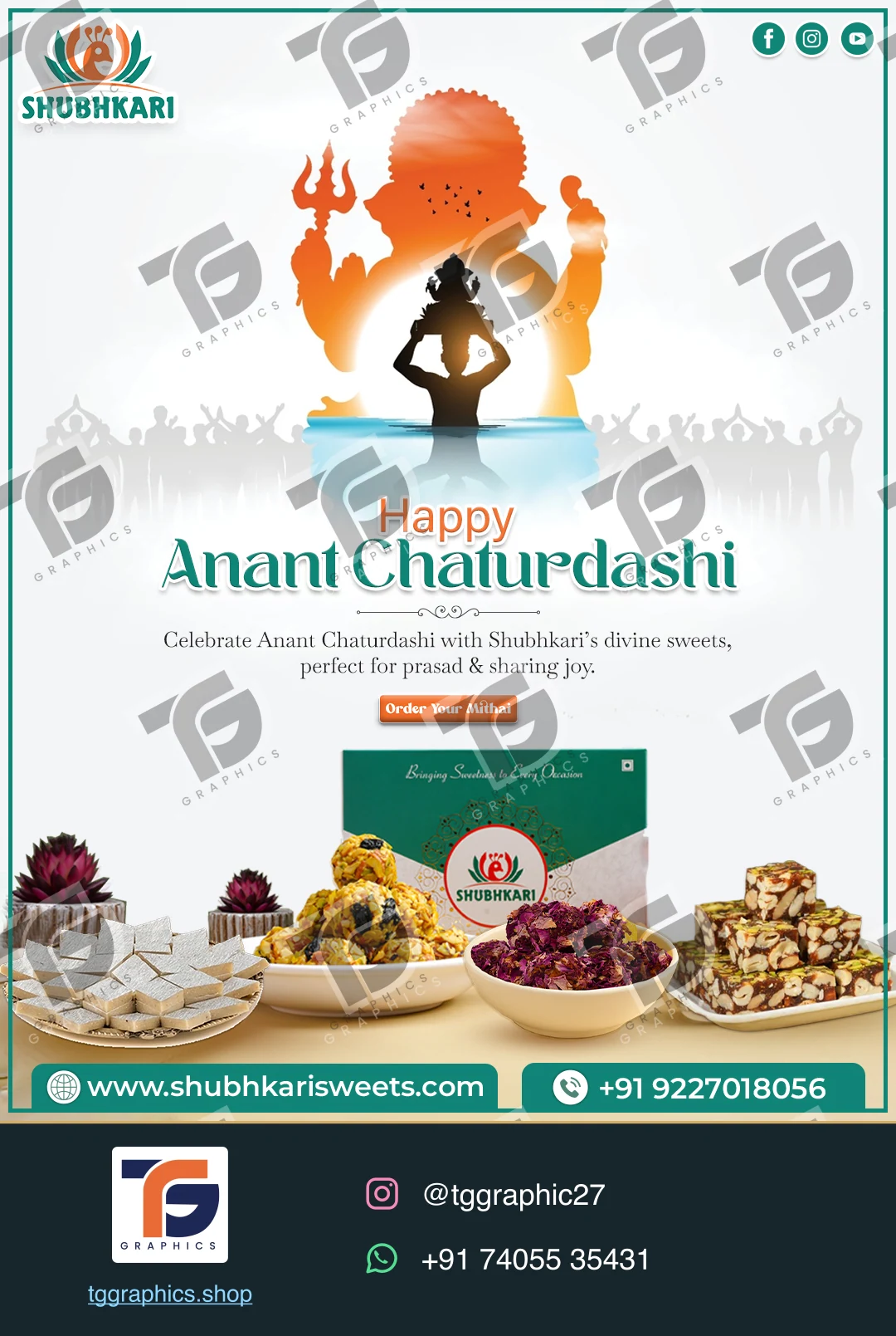 त्योहार और अभियान पोस्ट · त्योहार की शुभकामनाएँ · डिज़ाइन 27, TG Graphics वॉटरमार्क के साथ