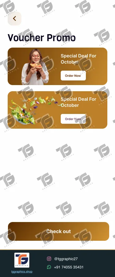 UI/UX ડિઝાઇન · ફૂડ ડિલિવરી ઍપ · ડિઝાઇન 35, TG Graphics વોટરમાર્ક સાથે