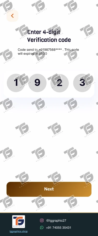 UI/UX डिज़ाइन · भोजन डिलीवरी ऐप · डिज़ाइन 34, TG Graphics वॉटरमार्क के साथ