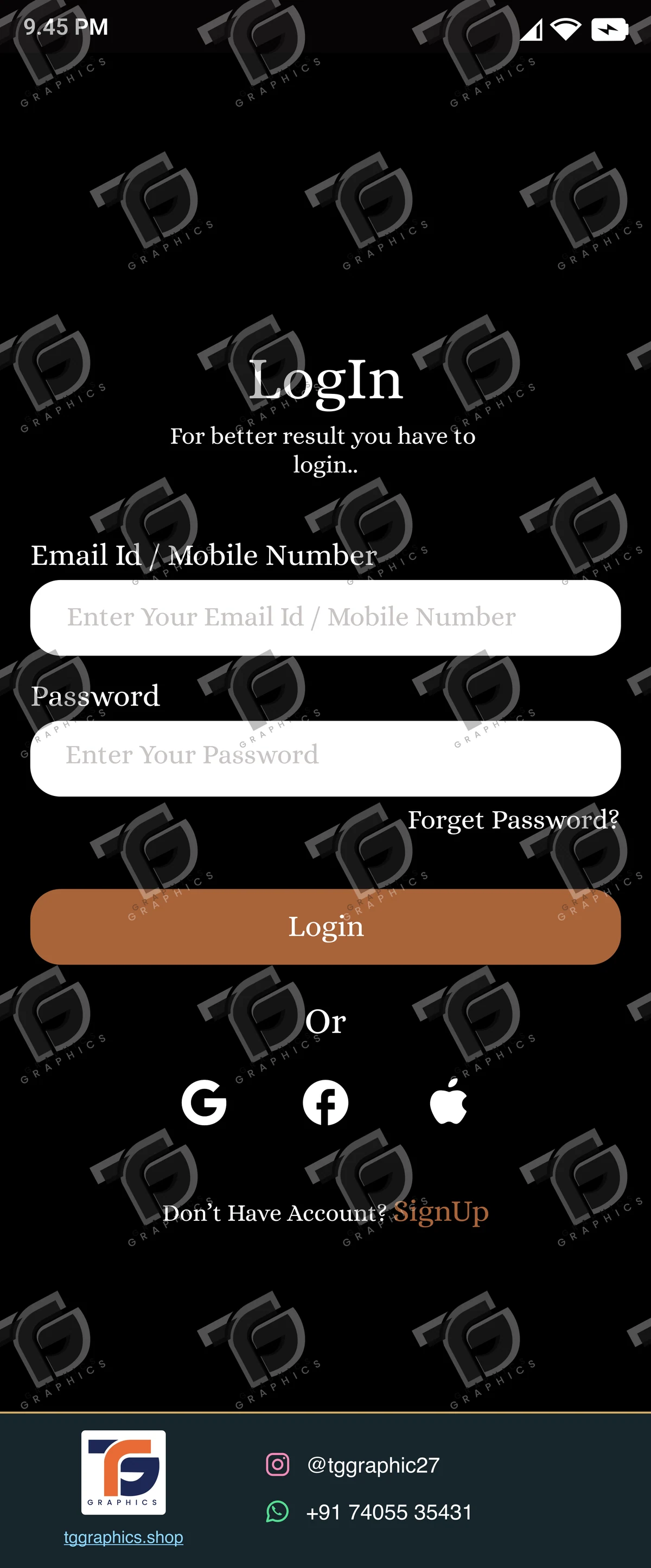 UI/UX design · Hotel booking app · Design 12 with TG Graphics watermark