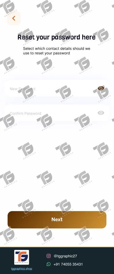 UI/UX ડિઝાઇન · ફૂડ ડિલિવરી ઍપ · ડિઝાઇન 20, TG Graphics વોટરમાર્ક સાથે