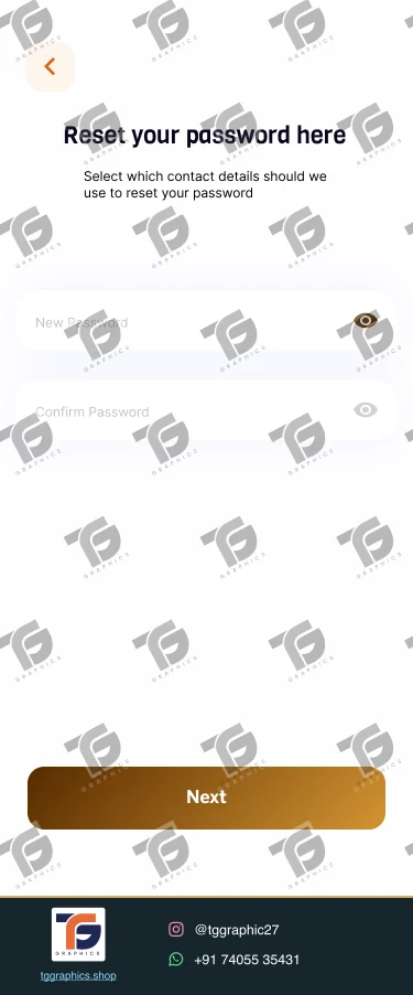 UI/UX डिज़ाइन · भोजन डिलीवरी ऐप · डिज़ाइन 20, TG Graphics वॉटरमार्क के साथ