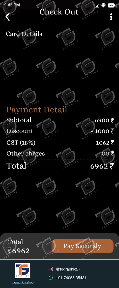 UI/UX ડિઝાઇન · હોટેલ બુકિંગ ઍપ · ડિઝાઇન 16, TG Graphics વોટરમાર્ક સાથે